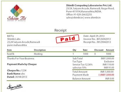shimbi invoice features online invoicing software receipt or invoice